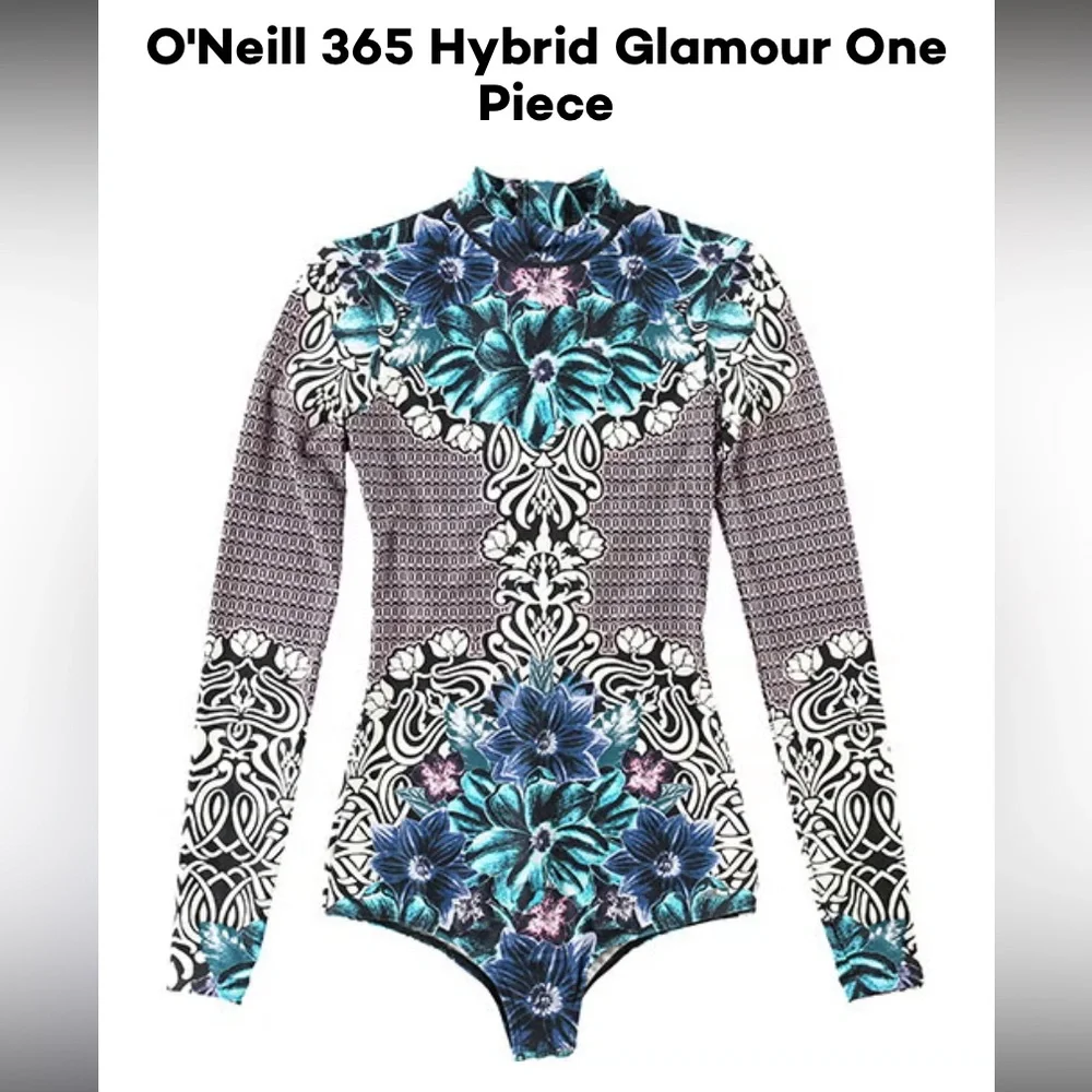 O'Neill One Piece Glamour Surf Suit Rash Suit Swimsuit Long Sleeve Rashguard - Picture 4 of 12